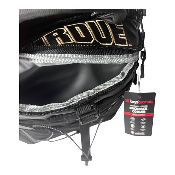 NCAA Purdue BACKPACK COOLER Large 26 Can Boilermakers Padded 20” Black Lunch Box - Picture 11 of 16